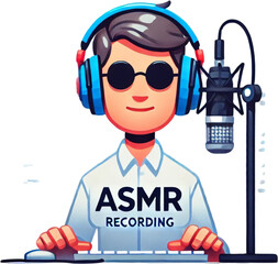 man with headphones listening music