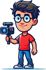 little boy playing with a computer