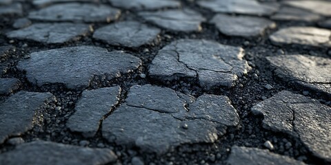Cobblestone Pavement Texture, Road Surface, Detailed Close-up