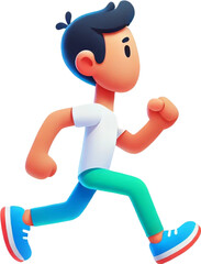 3d render of a running man