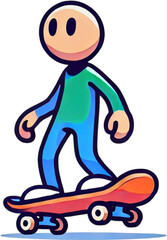 cartoon illustration of a skateboard