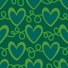 Valentine hearts seamless 14 February love pattern for wrapping paper
