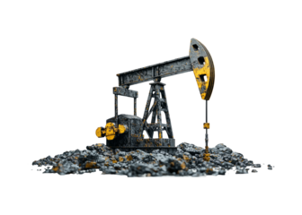 Oil Pump Jack on Transparent Background