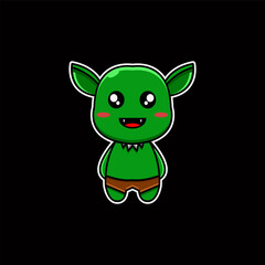 Goblin mascot illustration vector design on black background