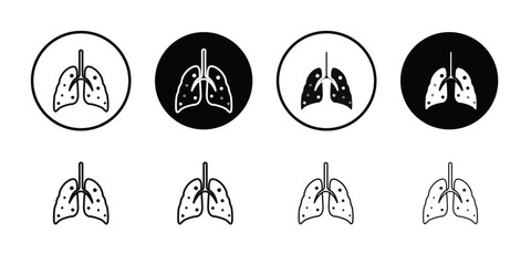 Asthma icon Black line art vector logo set