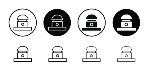 Buzzer icon Black line art vector logo set