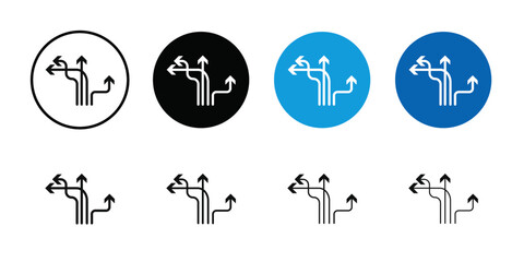 Flexibility icon Black line art vector logo set