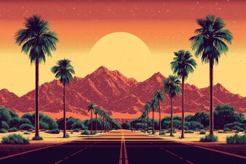 Stunning color palette showcasing the beauty of a sunset in the desert. 