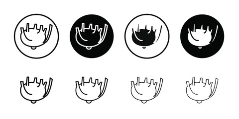kohlrabi icon Black line art vector logo set
