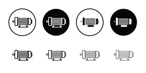Motor icon Black line art vector logo set
