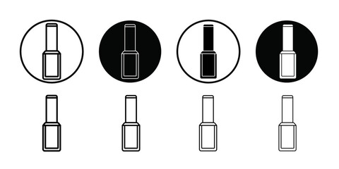 Nail Polish Icon Black line art vector logo set