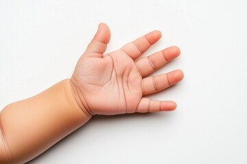 close up of baby hand with fingers spread out, showcasing delicate features and soft skin.