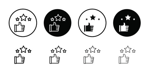 review icon Black line art vector logo set