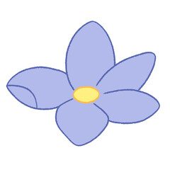 cute purple forget me not flower doodle hand drawn illustration