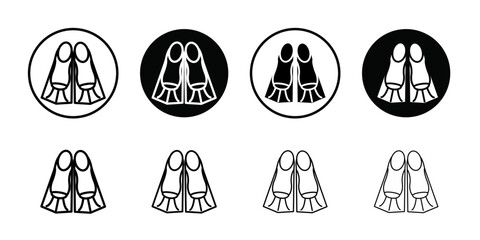 Swimming flippers icon Black line art vector logo set © Petsscouts
