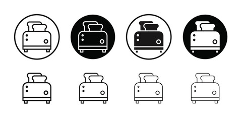 toaster icon Black line art vector logo set