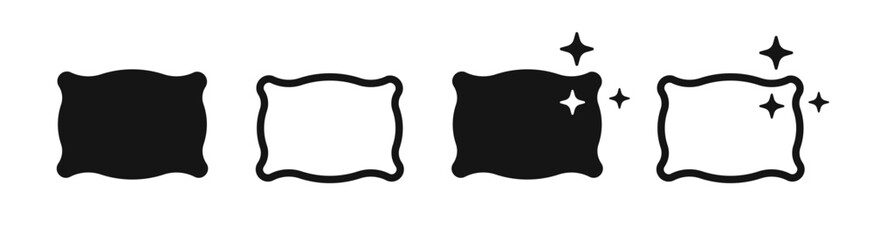 Pillow vector icons. Comfortable cushion. Cushion icons. Pillow symbols. Sleeping pillow, cushion