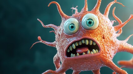Expressive animated virus character