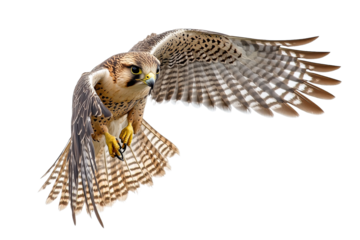 Majestic falcon soaring in clear sky