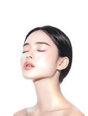 portrait of young woman with perfect skin, generation AI 