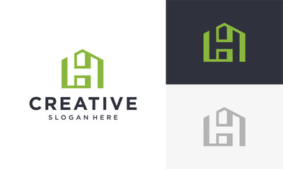 initial h home vector logo	