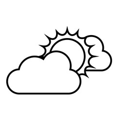 Vector line weather icon of party cloudly isolated on white background. Icon for mobile apps, websites, weather forecast, etc.	
