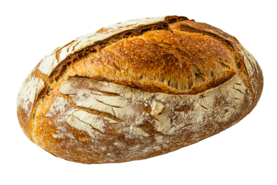 Freshly baked loaf of artisanal bread resting