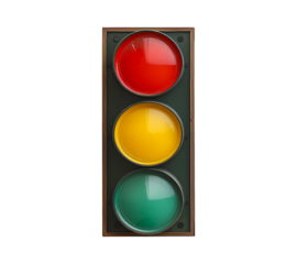 Isolated Traffic Light on Transparent Background