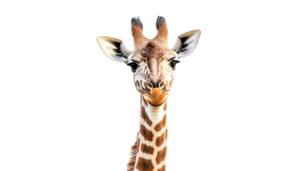 Giraffe portrait highlighting unique traits