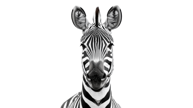 Close up view of a zebra with striking stripes