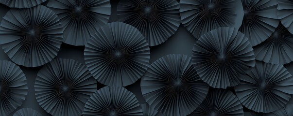 Fototapeta premium Dark Slate Background Wallpaper with Paper Fans