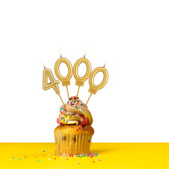 Number of followers or likes - Candle number 4000.