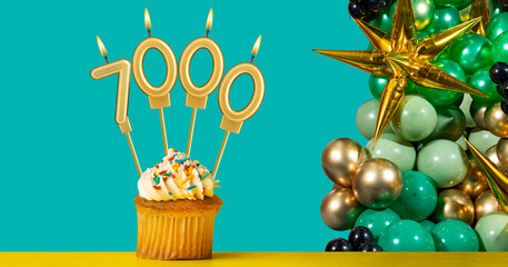 Candle number 7000 - Number of followers or likes.