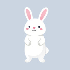 Easter Bunny Cartoon Illustration, Cute Holiday Rabbit Character