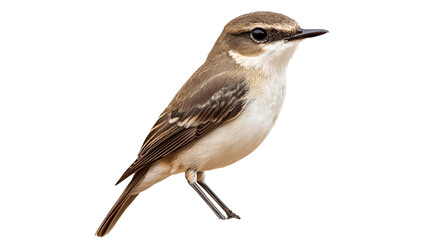 Fototapeta premium Small brown bird perched with alert expression