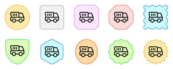 Editable dump truck vector icon. Vehicles, transportation, travel. Part of a big icon set family. Perfect for web and app interfaces, presentations, infographics, etc