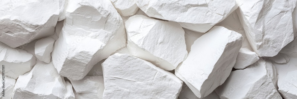 Poster a pile of white rocks with a rough texture