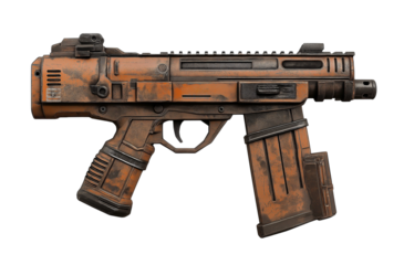 Innovative design of a futuristic firearm showcasing intricate details and a rugged appearance suitable for various storytelling contexts