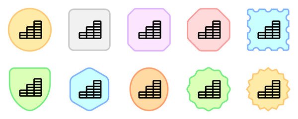 Editable coin stack, bar chart vector icon. Part of a big icon set family. Finance, business, investment, accounting. Perfect for web and app interfaces, presentations, infographics, etc