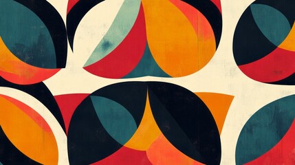 Vintage Geometric Abstract Pattern Bold Shapes 1