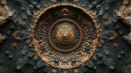 Fototapeta premium Dark SciFi Portal Circular Digital Gateway