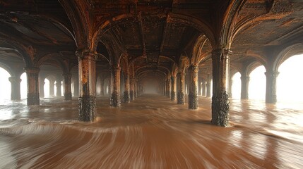 Obraz premium Enigmatic Pier Architecture: A Coastal Masterpiece