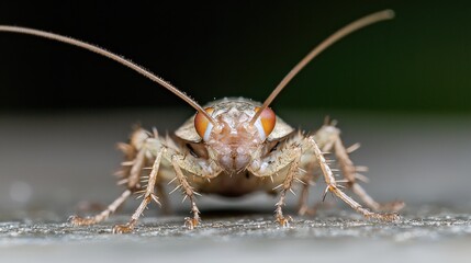 Fototapeta premium Close-up of a Roach Insect on a Surface