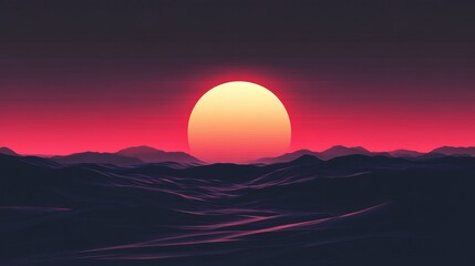 Minimalist Retro Sunset Warm Gradient Layers