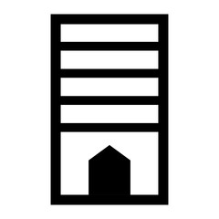 high-rise building icon with a simple minimalistic.