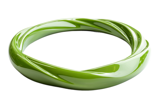 Green bangle on white background