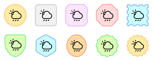 Obraz premium Editable sunshower vector icon. Part of a big icon set family. Perfect for web and app interfaces, presentations, infographics, etc