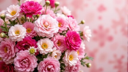 Fototapeta premium Beautiful Bouquet of Pink Flowers Against a Soft Background