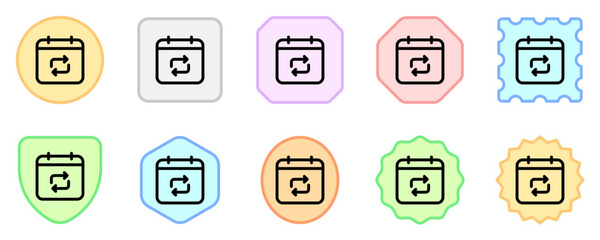 Editable vector repeat calendar event icon. Part of a big icon set family. Perfect for web and app interfaces, presentations, infographics, etc