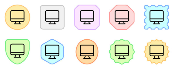Editable vector blank desktop computer screen icon. Part of a big icon set family. Perfect for web and app interfaces, presentations, infographics, etc